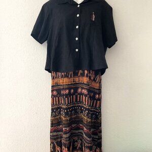SAFARI VINTAGE PREMIER INTERNATIONAL  2 PIECE MAXI DRESS PLUS